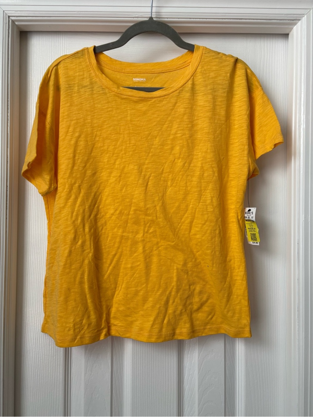 Sonoma Bright Yellow Short Sleeve Slub Tee